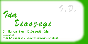 ida dioszegi business card